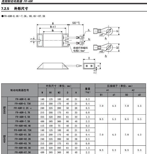 FR-ABR-H7.5K规格