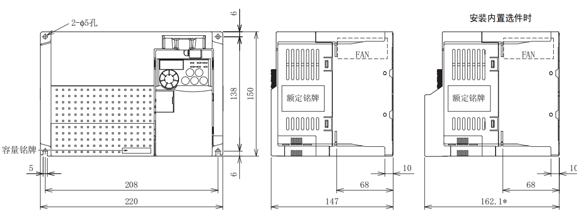 FR-E740-5.5K、7.5K-CHT尺寸图